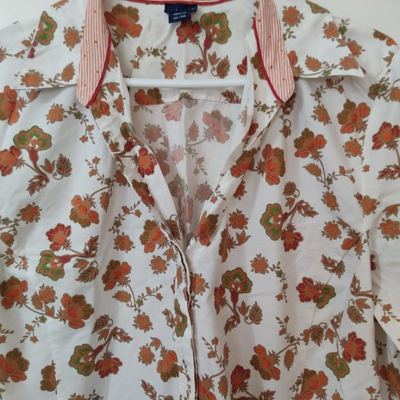 Basic Editions Women's Floral Shirt Size 2XL 3/4 Sleeve Button Up - Picture 4 of 11